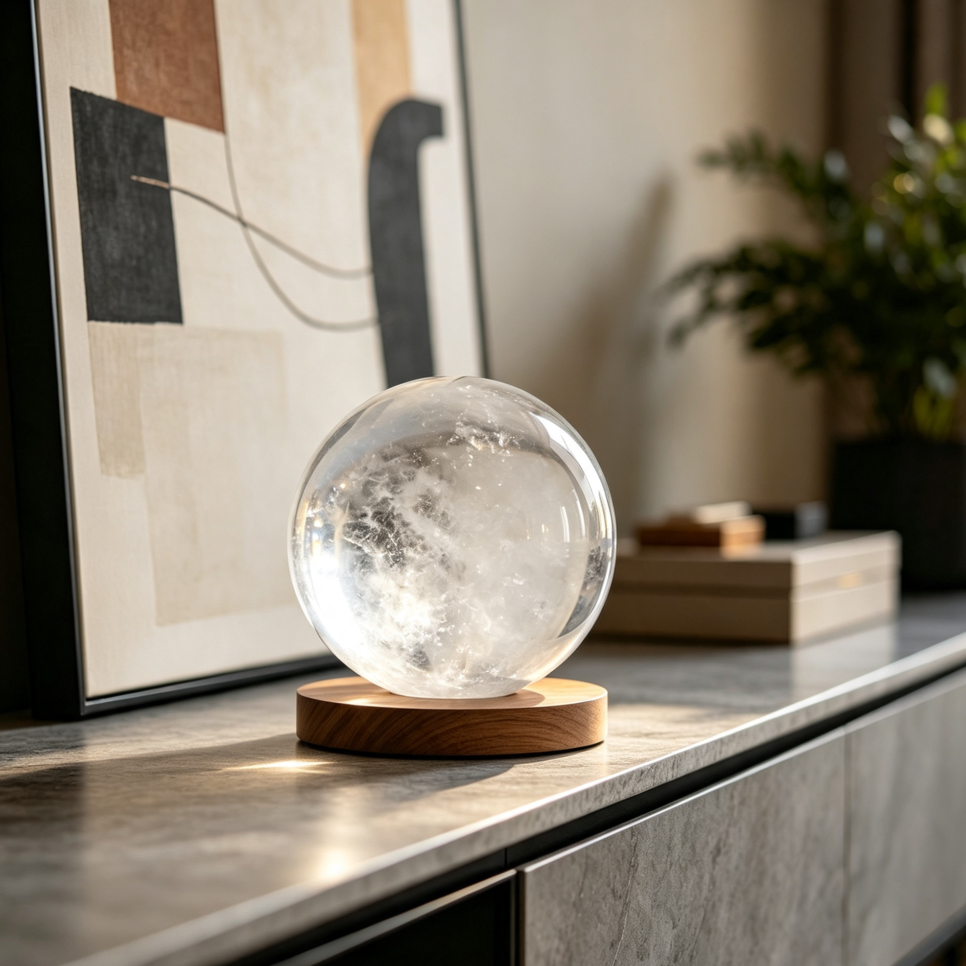 Premium White Crystal Sphere